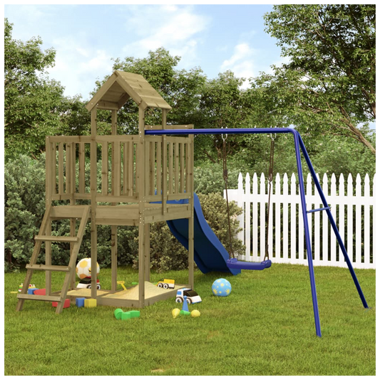 Playhouse with Slide Swing Impregnated Wood Pine