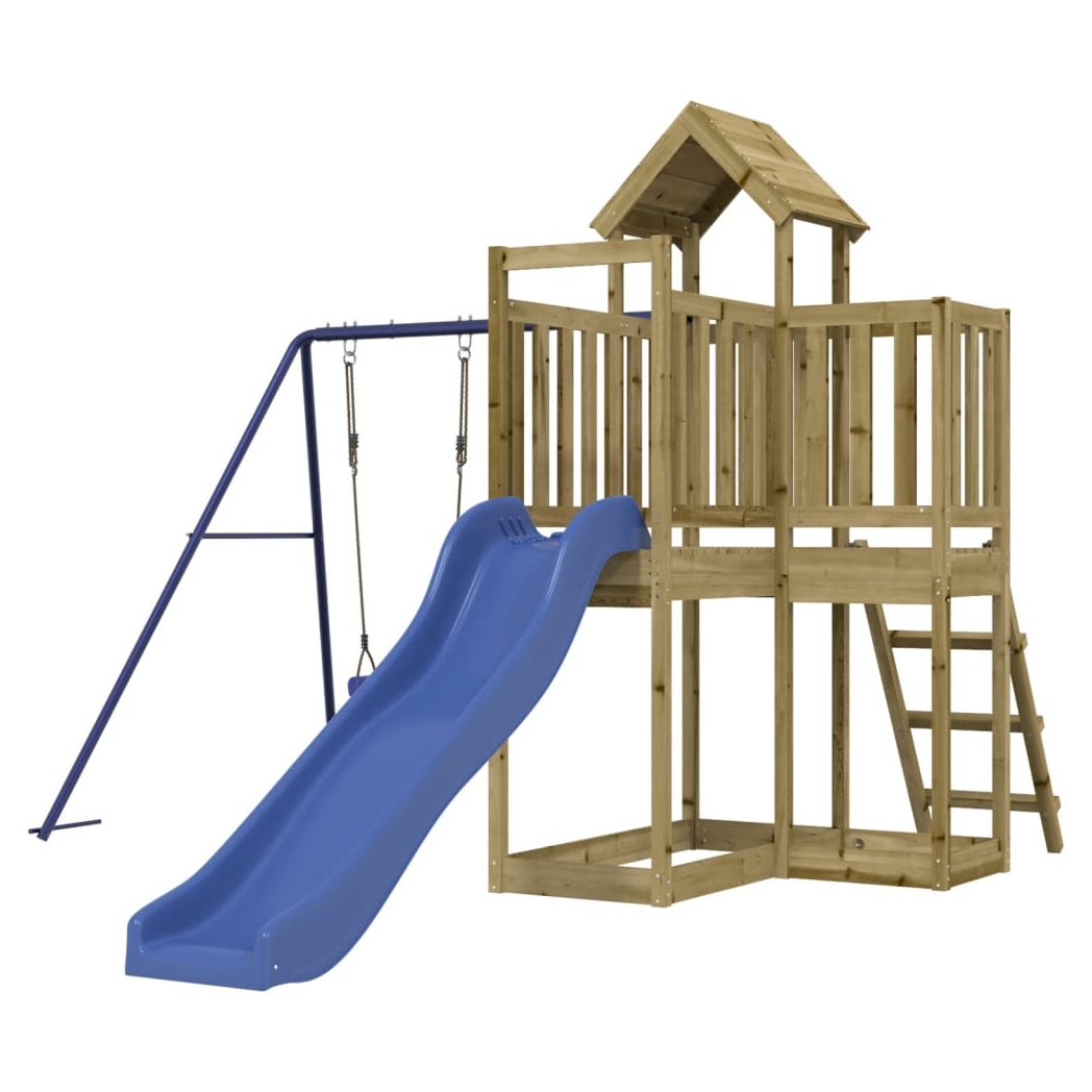 Playhouse with Slide Swing Impregnated Wood Pine