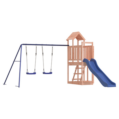 Playhouse with Slide Swings Solid Wood Douglas