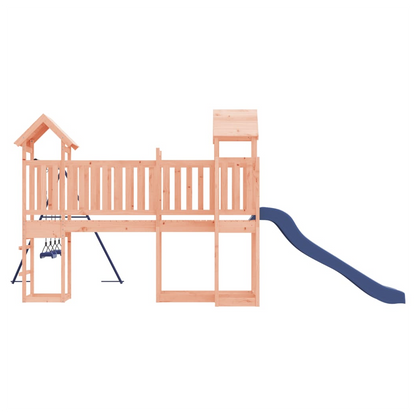 Playhouse with Slide Swings Solid Wood Douglas