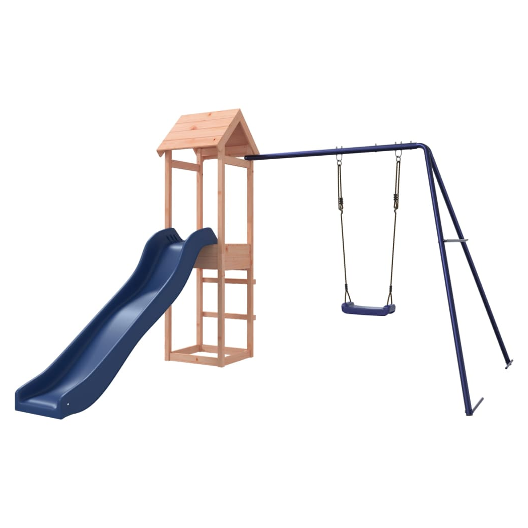 Playhouse with Slide Swing Solid Wood Douglas