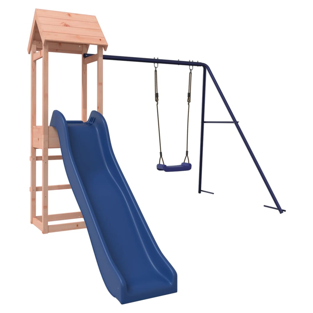 Playhouse with Slide Swing Solid Wood Douglas