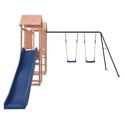 Playhouse with Slide Swings Solid Wood Douglas