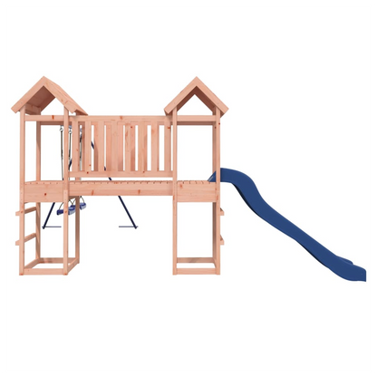 Playhouse with Slide Swings Solid Wood Douglas