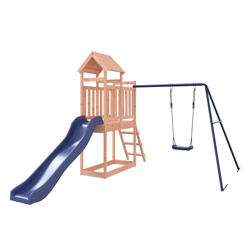 Playhouse with Slide Swing Solid Wood Douglas