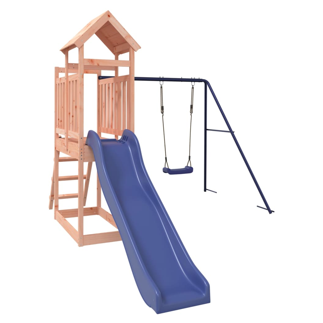 Playhouse with Slide Swing Solid Wood Douglas