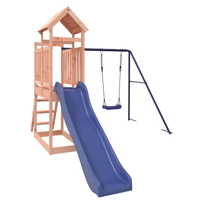 Playhouse with Slide Swing Solid Wood Douglas