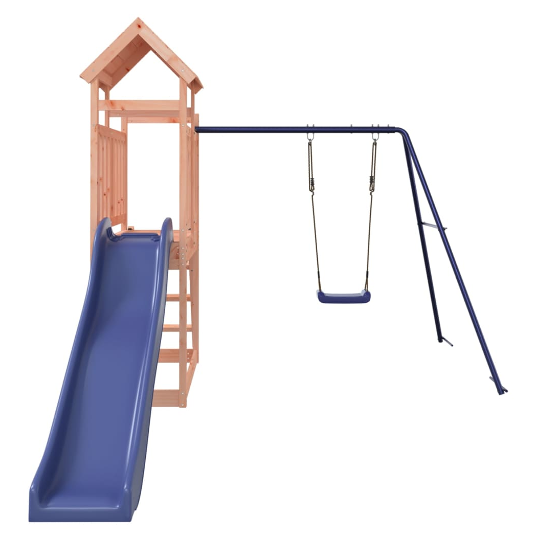 Playhouse with Slide Swing Solid Wood Douglas