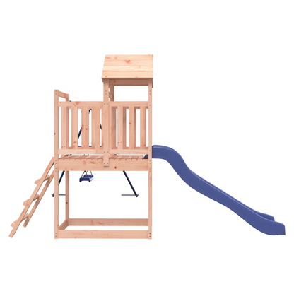 Playhouse with Slide Swing Solid Wood Douglas