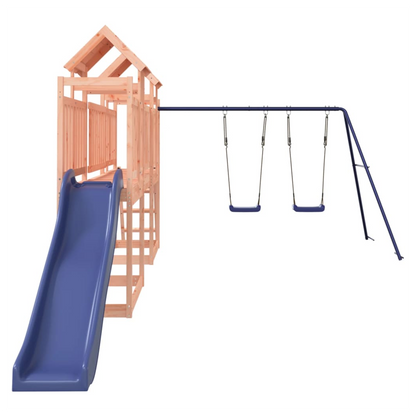 Playhouse with Slide Swings Solid Wood Douglas