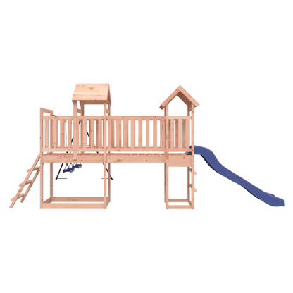 Playhouse with Slide Swings Solid Wood Douglas