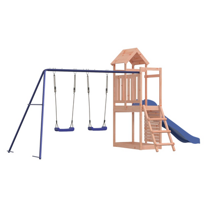 Playhouse with Slide Swings Rockwall Solid Wood Douglas