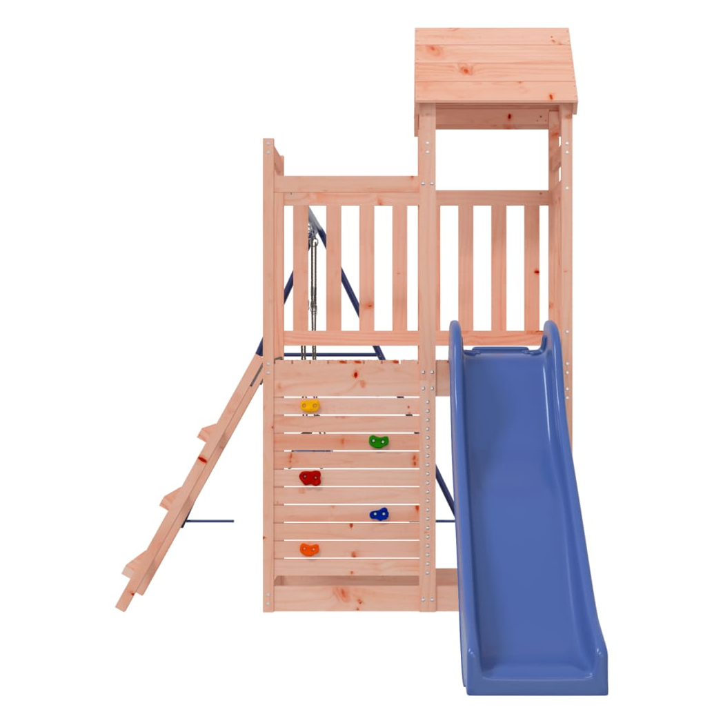 Playhouse with Slide Swings Rockwall Solid Wood Douglas