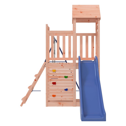 Playhouse with Slide Swings Rockwall Solid Wood Douglas