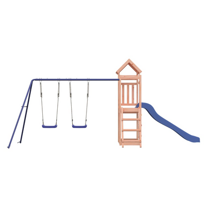 Playhouse with Slide Swings Rockwall Solid Wood Douglas