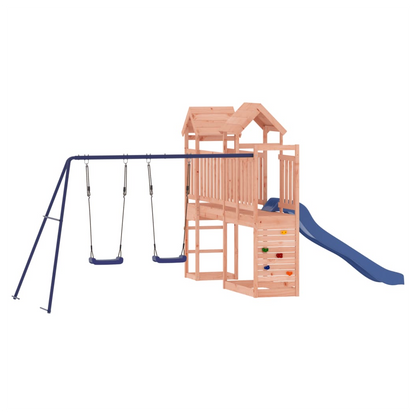 Playhouse with Slide Swings Rockwall Solid Wood Douglas