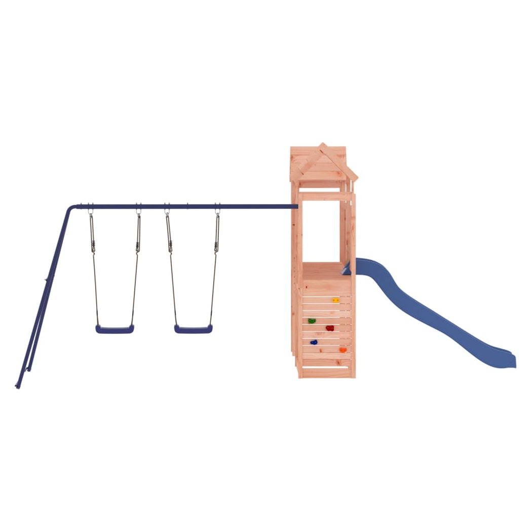 Playhouse with Slide Swings Rockwall Solid Wood Douglas