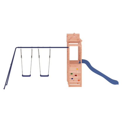 Playhouse with Slide Swings Rockwall Solid Wood Douglas