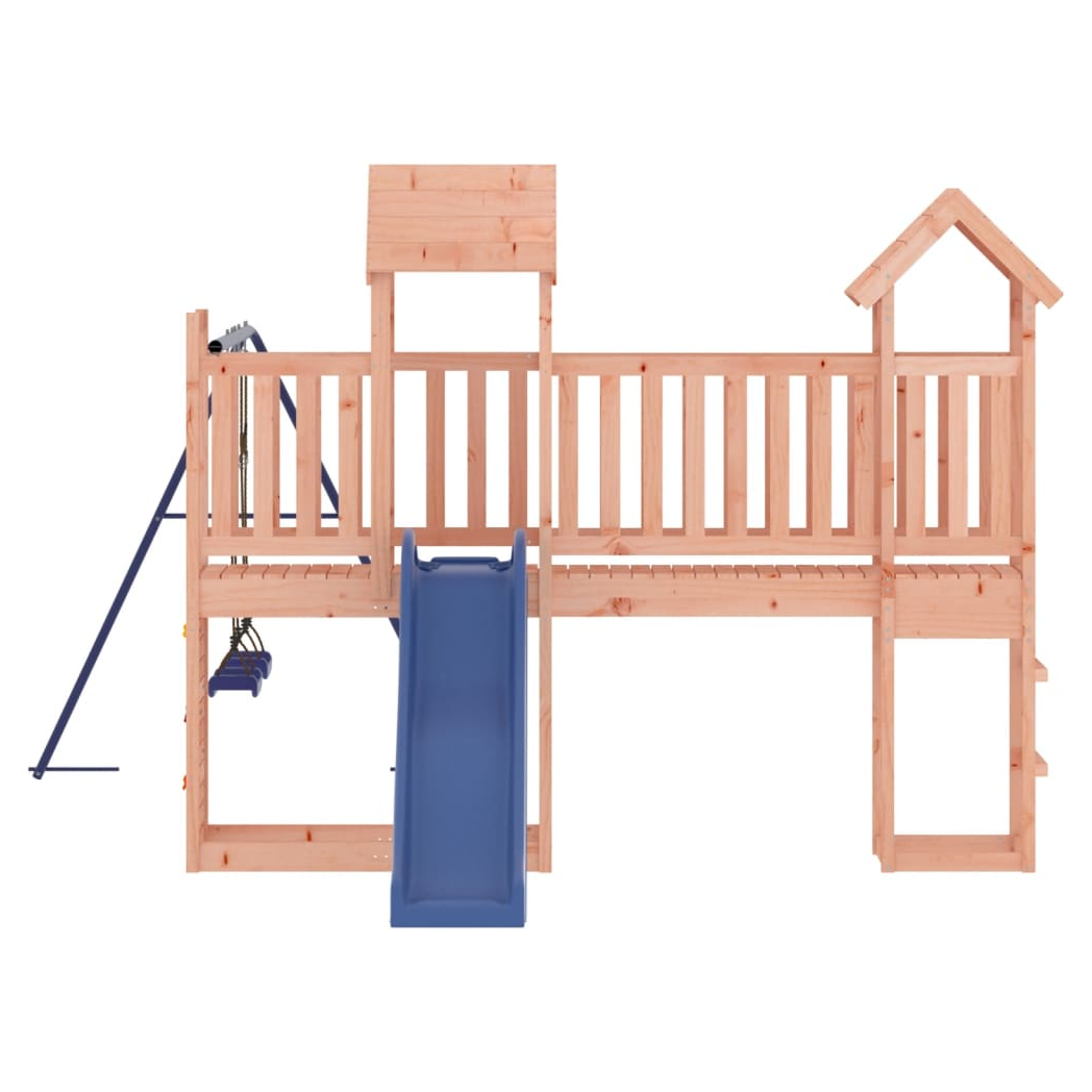 Playhouse with Slide Swings Rockwall Solid Wood Douglas