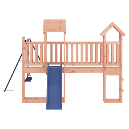 Playhouse with Slide Swings Rockwall Solid Wood Douglas