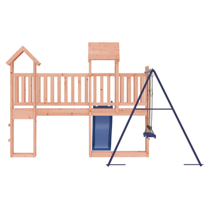 Playhouse with Slide Swings Rockwall Solid Wood Douglas