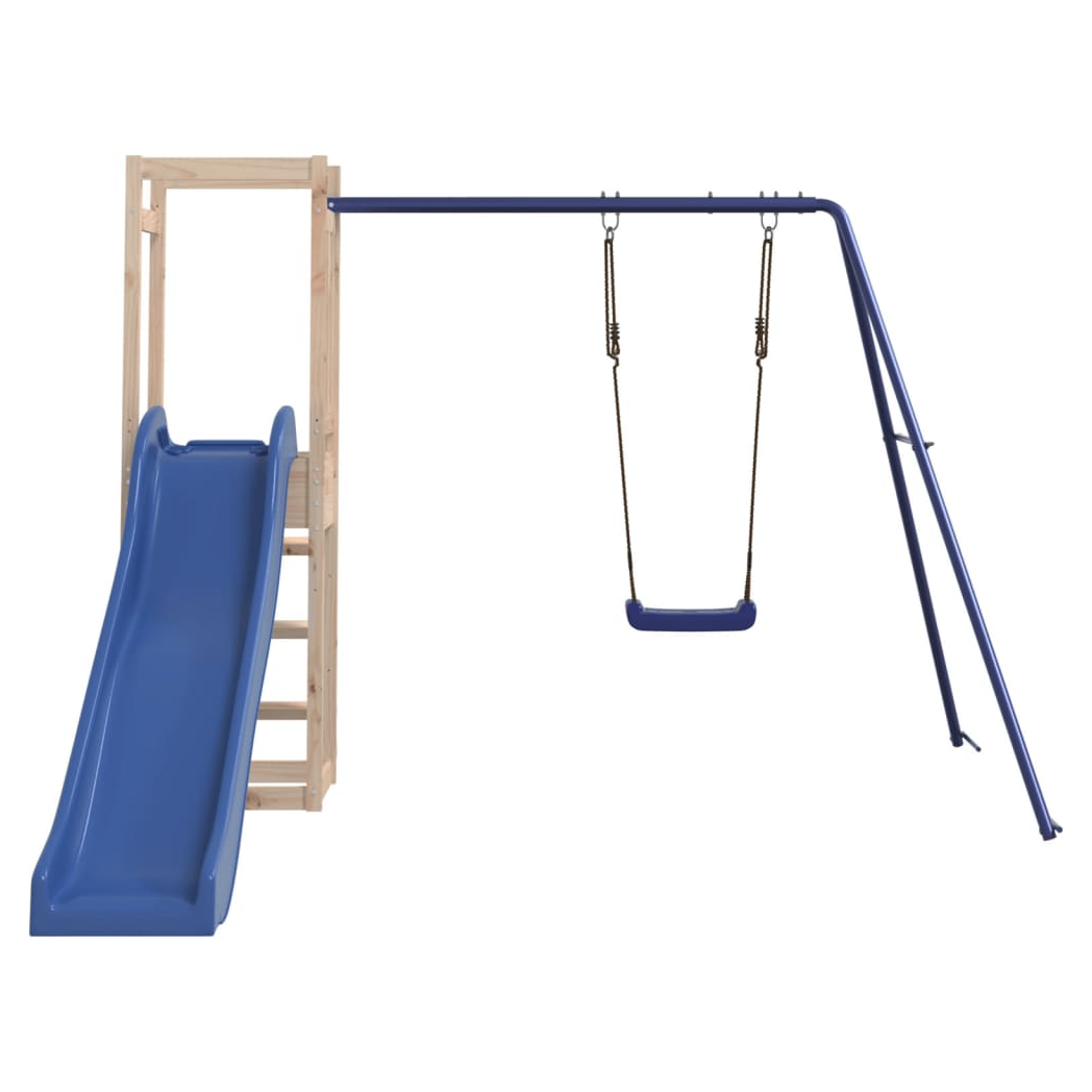 Playhouse with Slide Swing Rockwall Solid Wood Pine