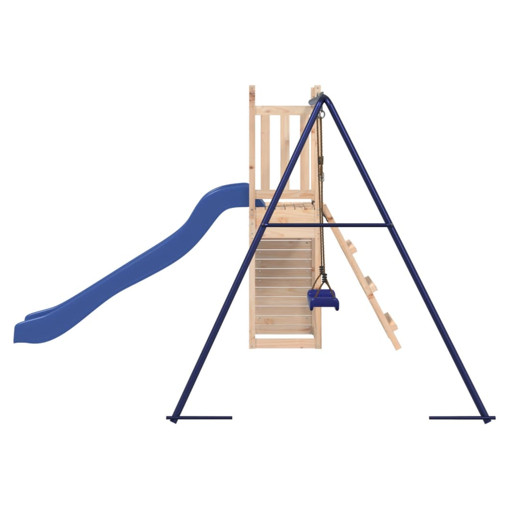 Playhouse with Slide Swing Rockwall Solid Wood Pine