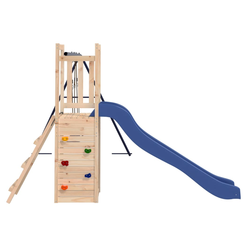 Playhouse with Slide Swings Rockwall Solid Wood Pine