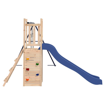 Playhouse with Slide Swings Rockwall Solid Wood Pine