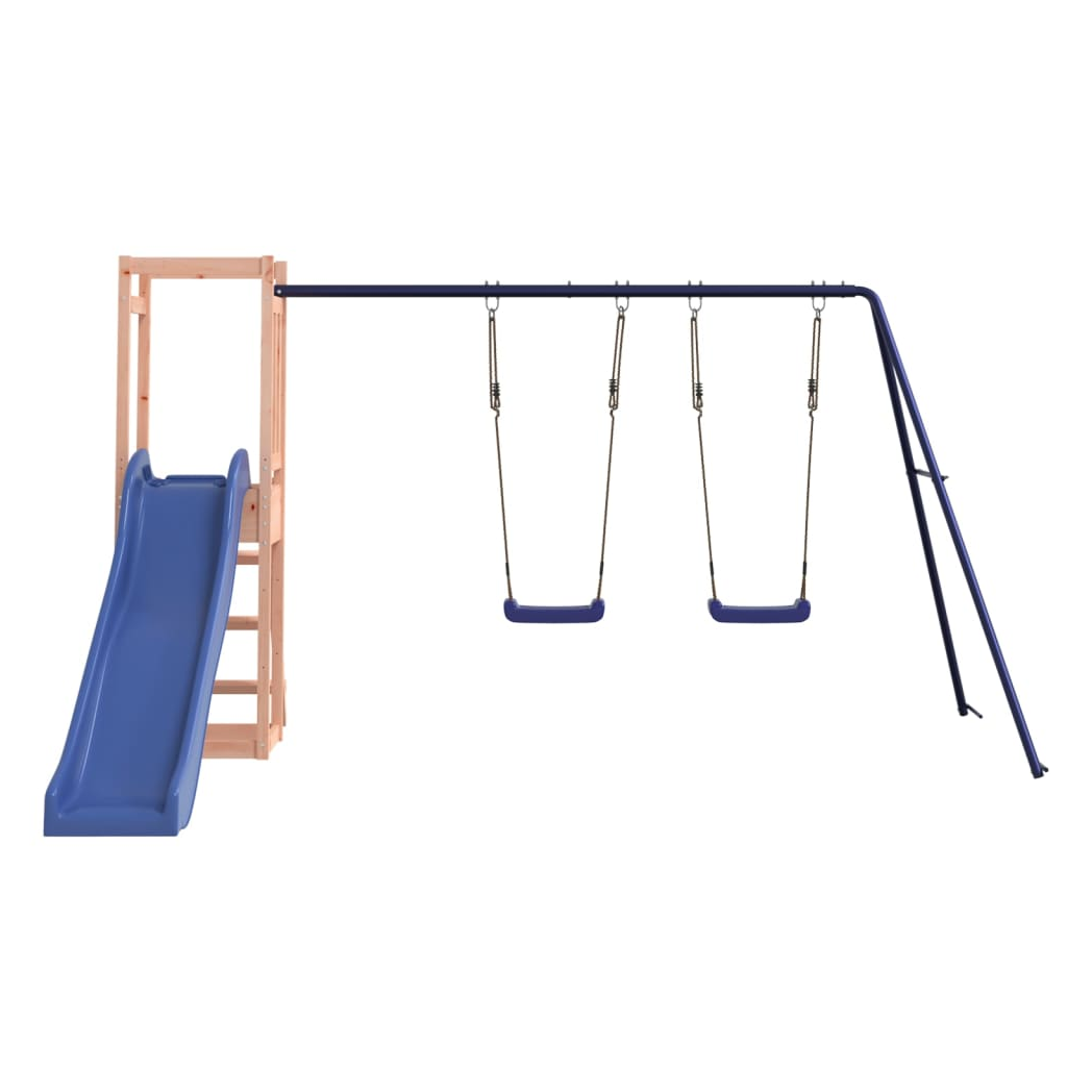 Playhouse with Slide Swings Rockwall Solid Wood Douglas