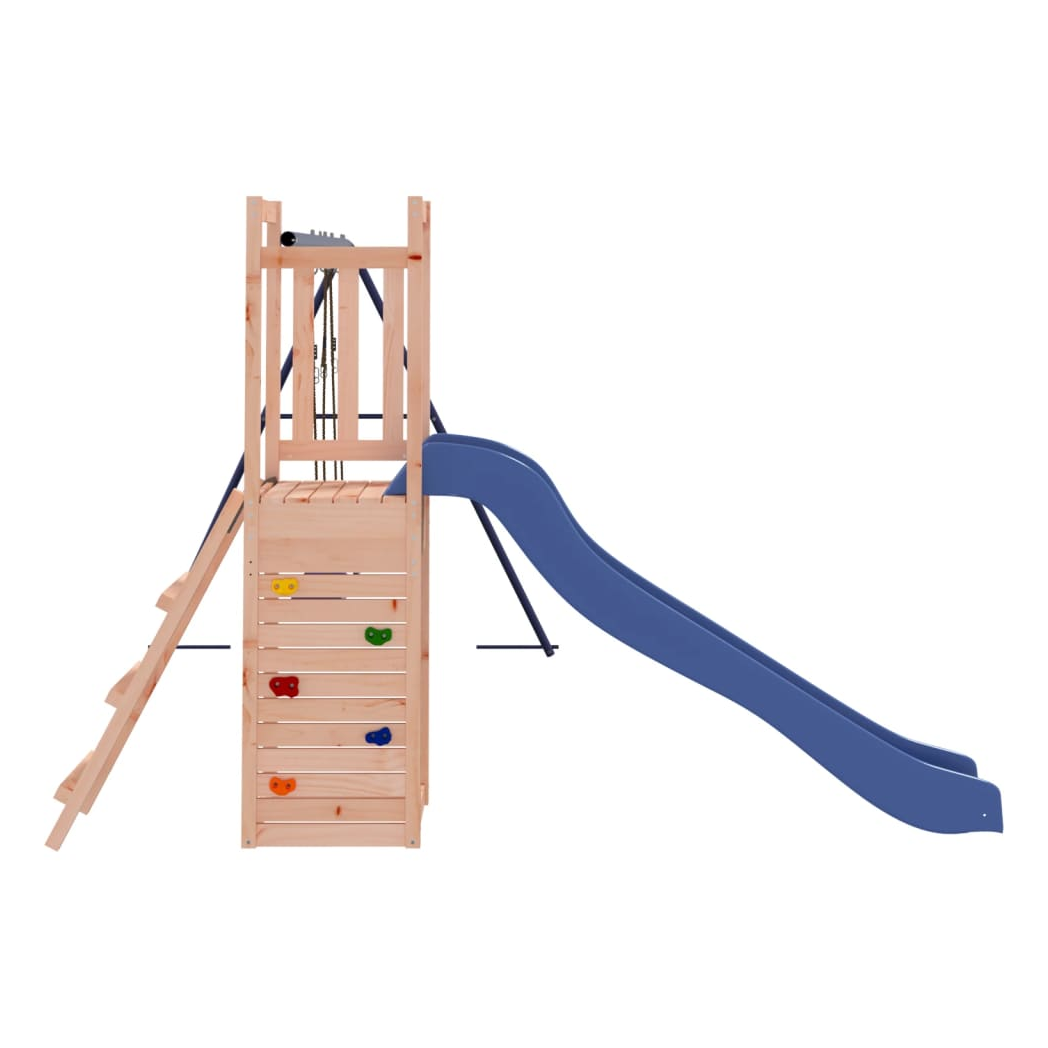 Playhouse with Slide Swings Rockwall Solid Wood Douglas