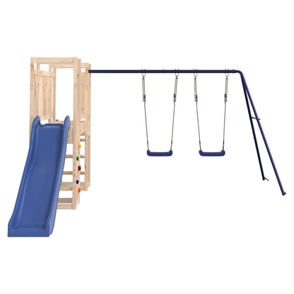 Playhouse with Slide Ladder Swings Solid Wood Pine