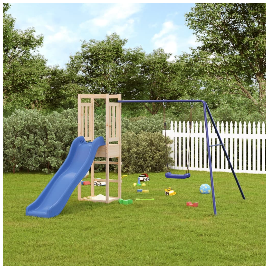 Playhouse with Slide Swing Solid Wood Pine