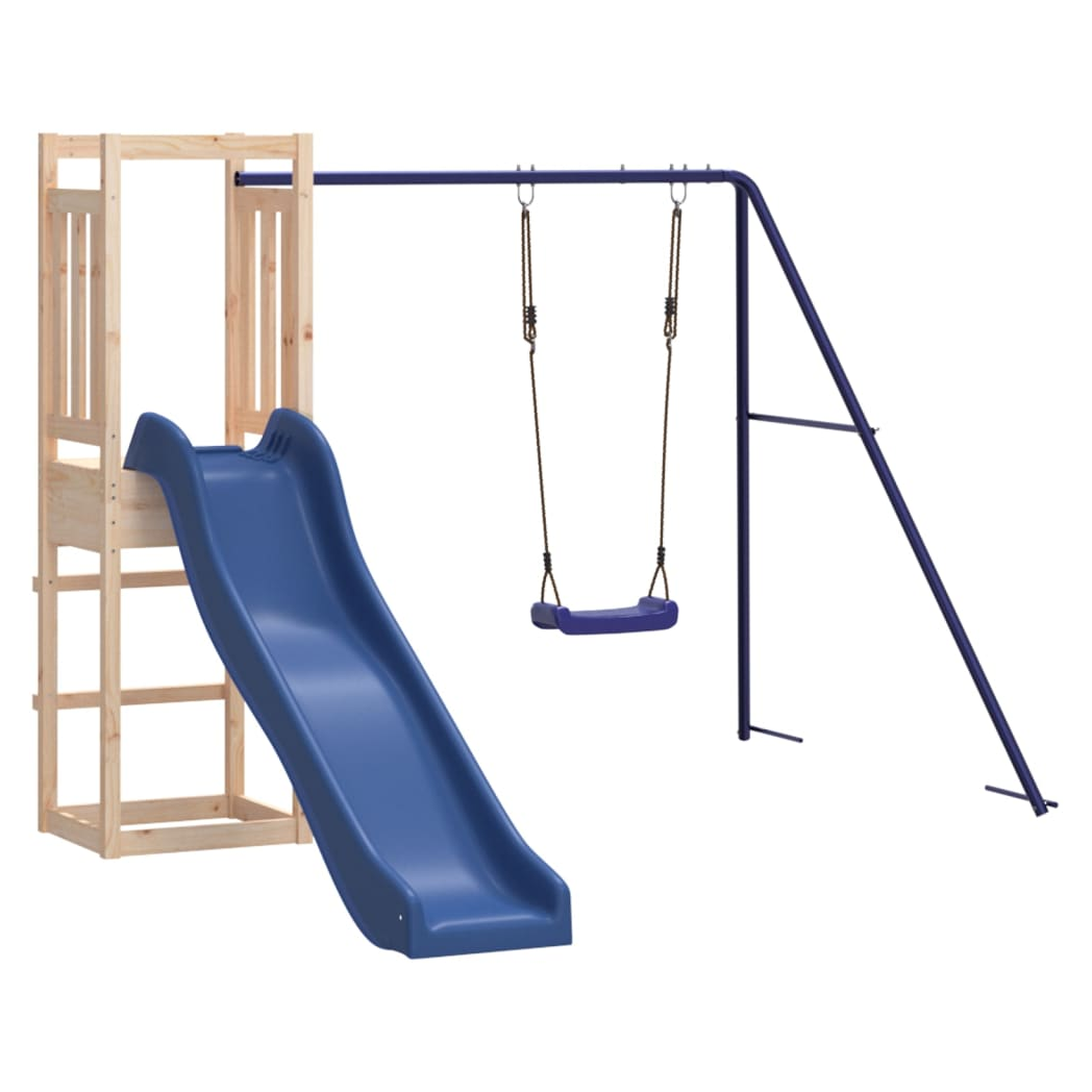 Playhouse with Slide Swing Solid Wood Pine