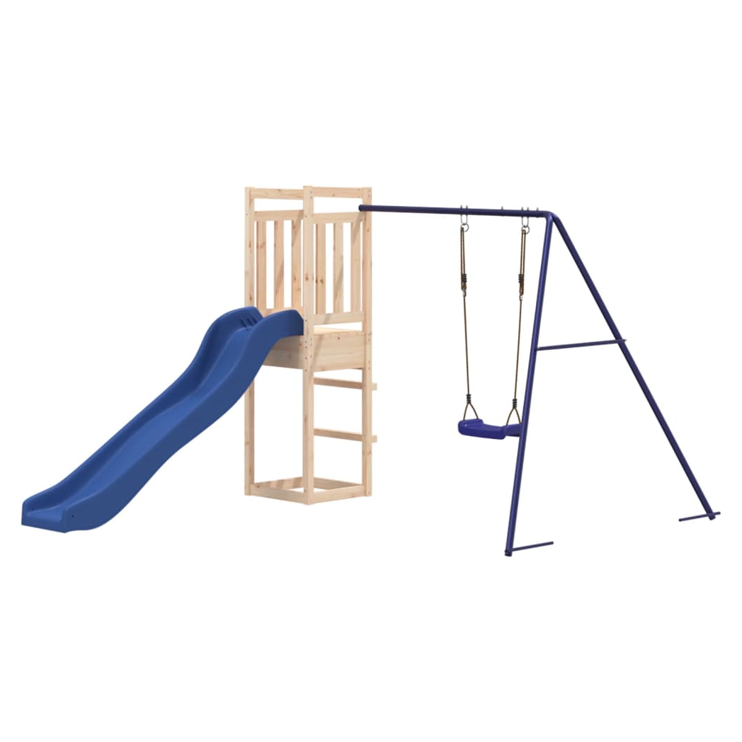 Playhouse with Slide Swing Solid Wood Pine