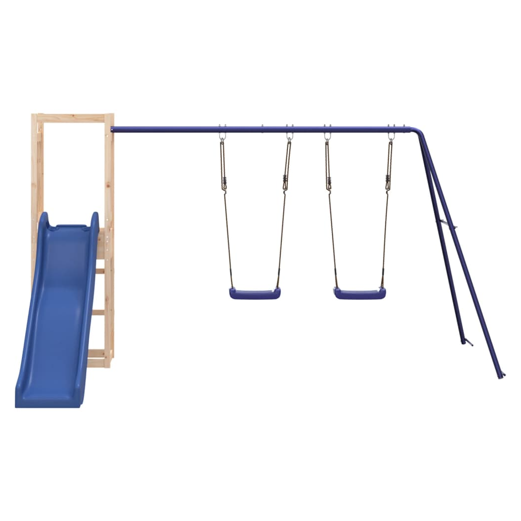 Playhouse with Slide Swings Solid Wood Pine