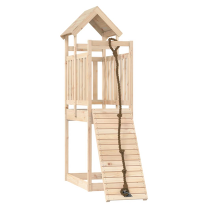 Playhouse with Climbing Wall Solid Wood Pine