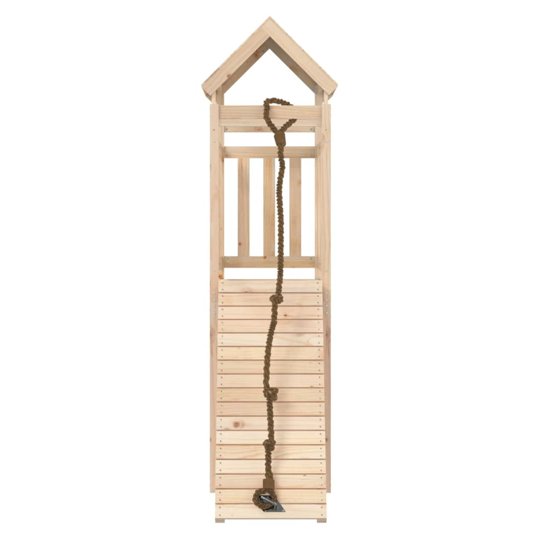 Playhouse with Climbing Wall Solid Wood Pine