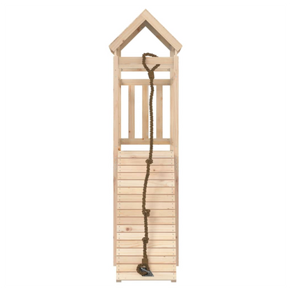 Playhouse with Climbing Wall Solid Wood Pine