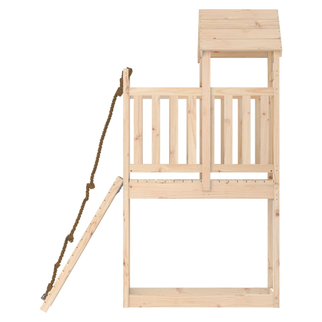 Playhouse with Climbing Wall Solid Wood Pine