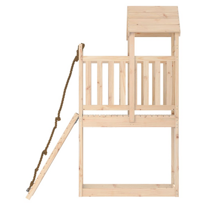 Playhouse with Climbing Wall Solid Wood Pine