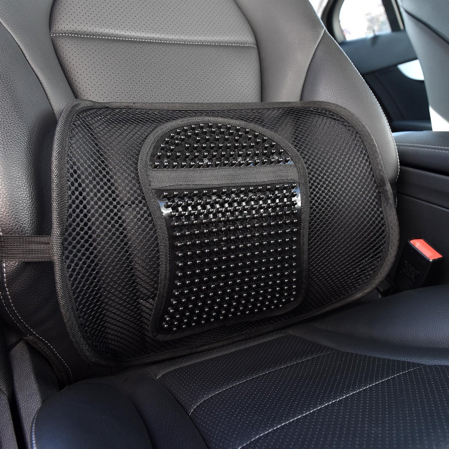 Super Comfort Mesh Lumbar Back Seat Support System with Massage Nodes