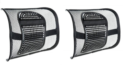 PACK OF 2 Super Comfort Mesh Lumbar Back Seat Support Massage System