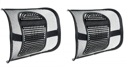 PACK OF 2 Super Comfort Mesh Lumbar Back Seat Support Massage System