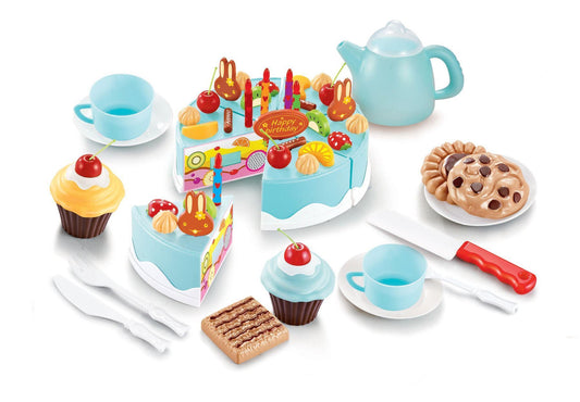 54pc Birthday Cream Fruit Cake Kids Childrens Pretend Play Party Cake Set