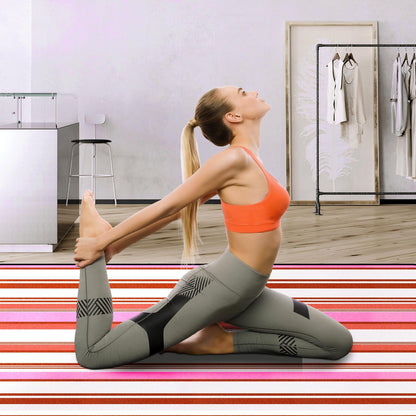 200 x 200cm Folding Picnic Blanket Waterproof & Sandproof- Pink Stripe