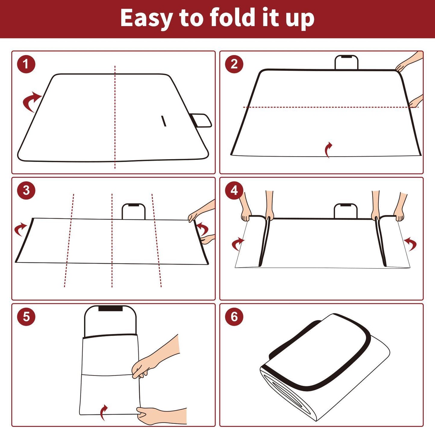 200 x 200cm Folding Picnic Blanket Waterproof & Sandproof- Checkered