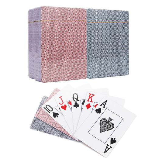 Traditional Check Poker Casino Plastic Coated Playing Cards 4 Decks