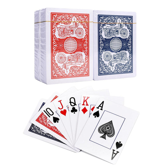 Traditional Motorbike Poker Casino Plastic Coated Playing Cards 4 Decks