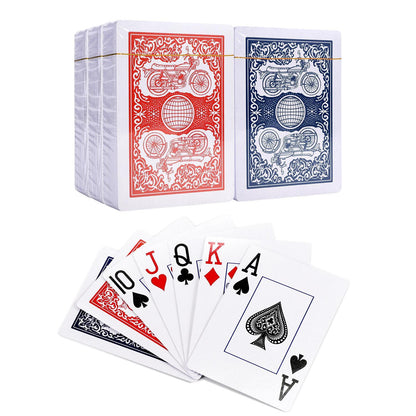 Traditional Motorbike Poker Casino Plastic Coated Playing Cards 6 Decks